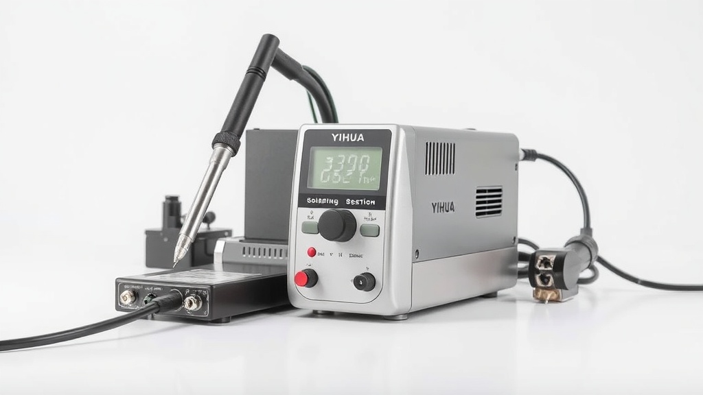 YIHUA 939D+ Digital Soldering Station, 75W Equivalent with Precision Heat Control (392°F to 896°F) and Built-in Transformer. ESD Safe, Lead Free with °C/°F display (Black)