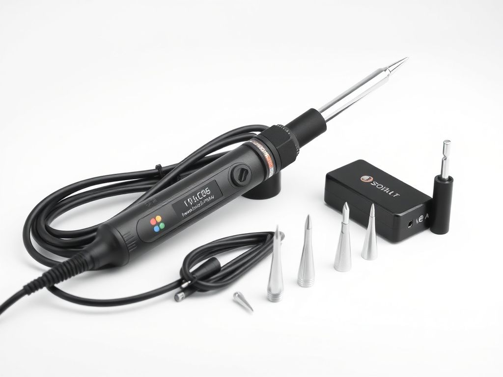 Soldering Iron Kit, 60W LED Display Digital Solder Pen, 5 Replaceable Tips, 21-in-1 Fast Heating with Solder Wire, Stand, Desoldering Pump, for Electronics Repair Hobby DIY 120V US Plug from Plusivo